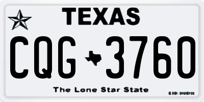 TX license plate CQG3760