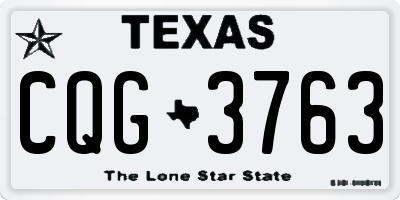 TX license plate CQG3763