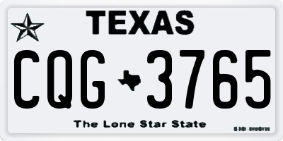 TX license plate CQG3765