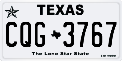 TX license plate CQG3767