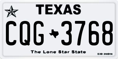 TX license plate CQG3768