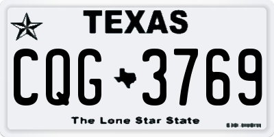 TX license plate CQG3769