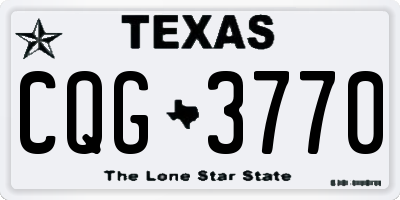 TX license plate CQG3770