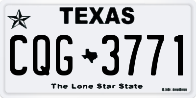 TX license plate CQG3771