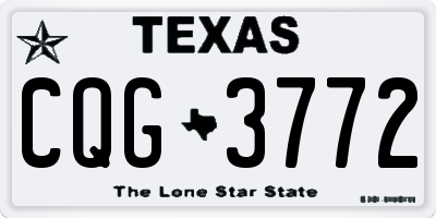 TX license plate CQG3772