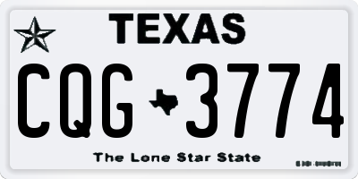 TX license plate CQG3774