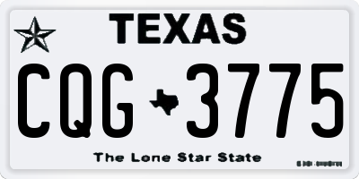 TX license plate CQG3775