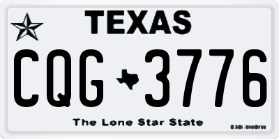 TX license plate CQG3776