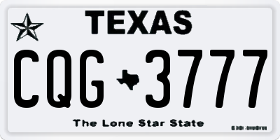 TX license plate CQG3777