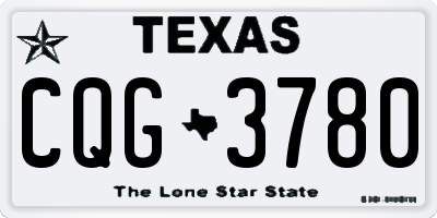 TX license plate CQG3780