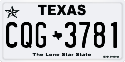 TX license plate CQG3781