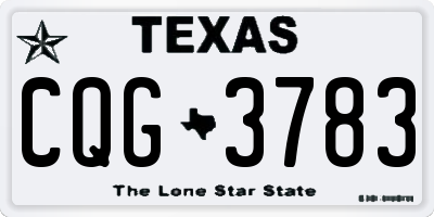 TX license plate CQG3783