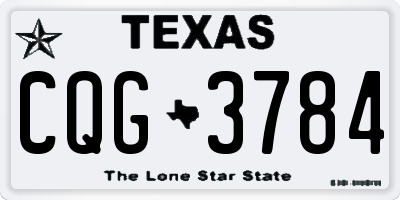 TX license plate CQG3784