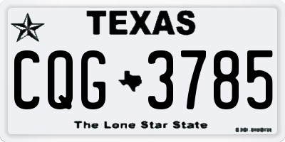 TX license plate CQG3785