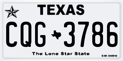 TX license plate CQG3786