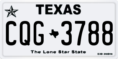 TX license plate CQG3788