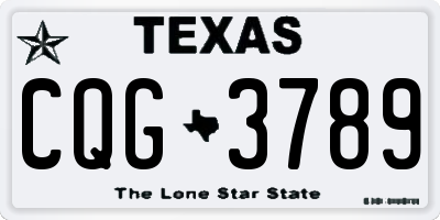 TX license plate CQG3789