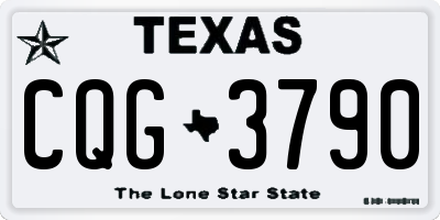 TX license plate CQG3790