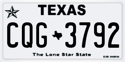 TX license plate CQG3792