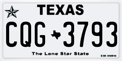 TX license plate CQG3793