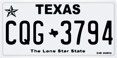 TX license plate CQG3794