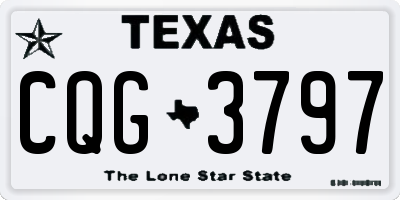 TX license plate CQG3797