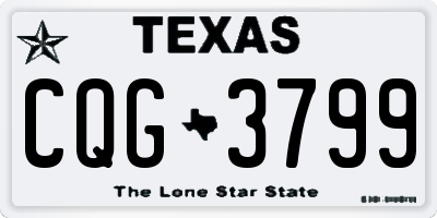 TX license plate CQG3799
