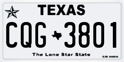 TX license plate CQG3801