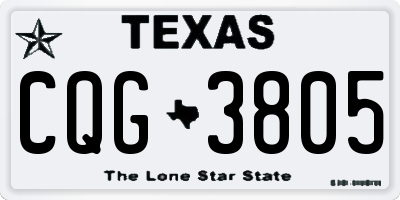 TX license plate CQG3805