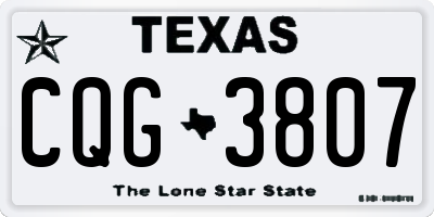 TX license plate CQG3807