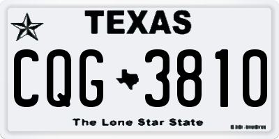 TX license plate CQG3810