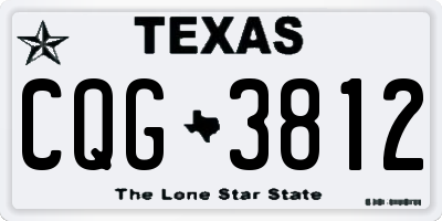 TX license plate CQG3812