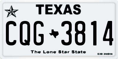 TX license plate CQG3814