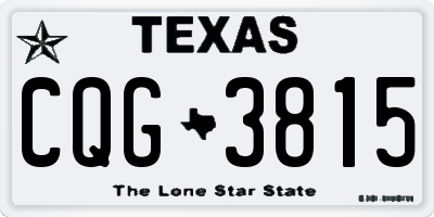 TX license plate CQG3815