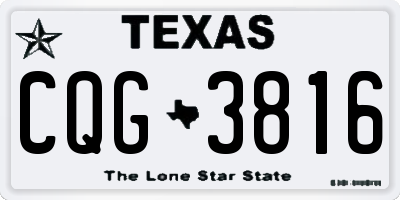 TX license plate CQG3816