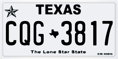 TX license plate CQG3817