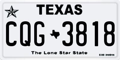 TX license plate CQG3818