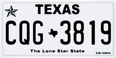 TX license plate CQG3819