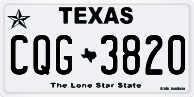 TX license plate CQG3820