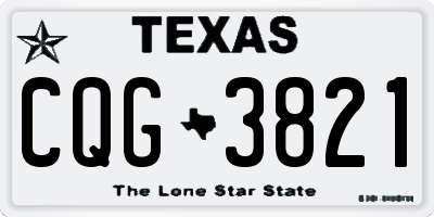 TX license plate CQG3821