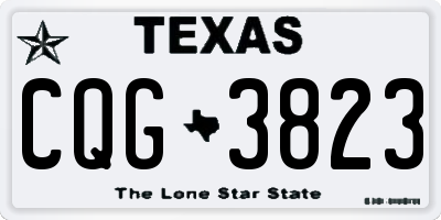TX license plate CQG3823
