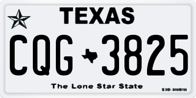 TX license plate CQG3825