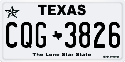 TX license plate CQG3826