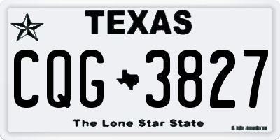 TX license plate CQG3827