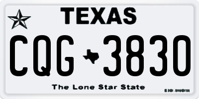 TX license plate CQG3830