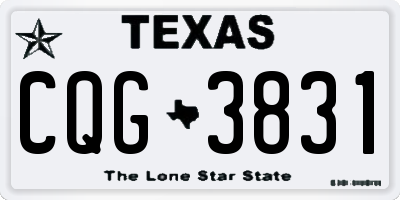 TX license plate CQG3831
