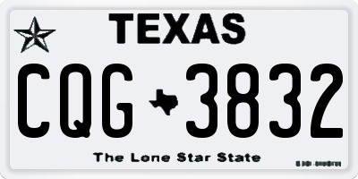TX license plate CQG3832