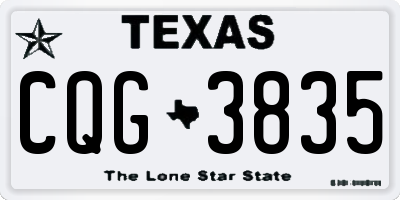 TX license plate CQG3835