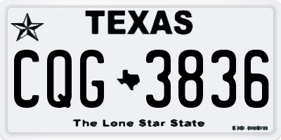 TX license plate CQG3836