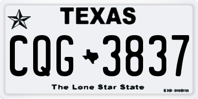 TX license plate CQG3837